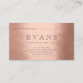 Professionele Make-up Artiest Roos Blush Afspraak Afsprakenkaartje (Achterkant)