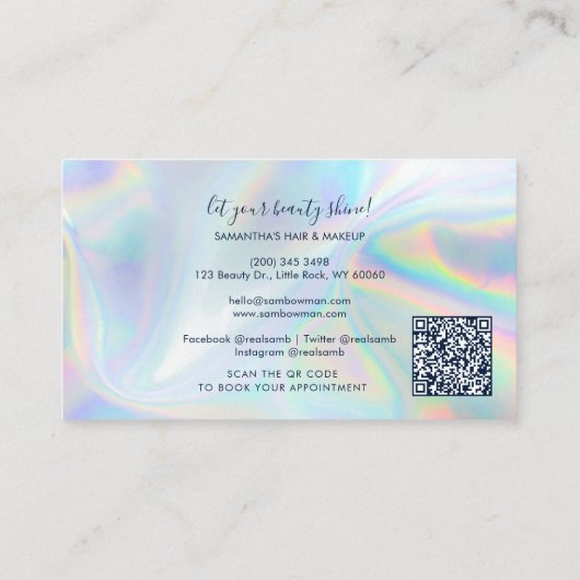 Professionele Make-up Artiest Schoonheid Salon Mod Klantenkaartje (Achterkant)