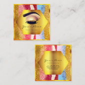 Professionele make-up artiest wimper extensie brow vierkante visitekaartje (Voorkant / Achterkant)