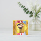 Professionele make-up artiest wimper extensie brow vierkante visitekaartje (Staand voorkant)