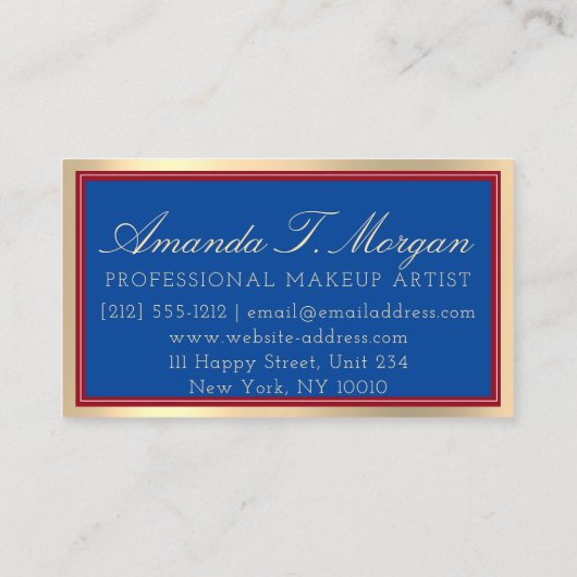 Professionele make-up artiest wimper goud koningsb visitekaartje (Achterkant)