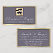 Professionele make-up artiest wimper gouden auberg visitekaartje (Voorkant / Achterkant)