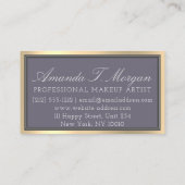 Professionele make-up artiest wimper gouden auberg visitekaartje (Achterkant)