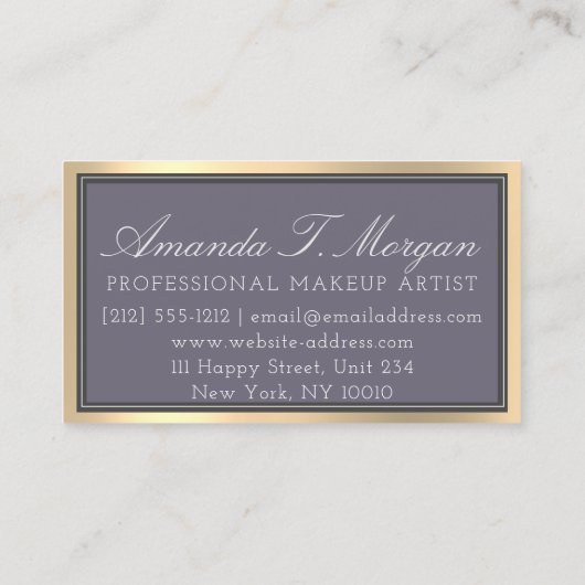 Professionele make-up artiest wimper gouden auberg visitekaartje (Achterkant)