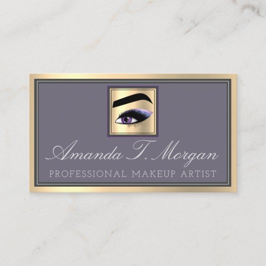 Professionele make-up artiest wimper gouden auberg visitekaartje (Voorkant)
