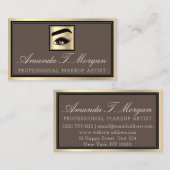 Professionele make-up artiest wimper gouden koffie visitekaartje (Voorkant / Achterkant)