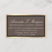 Professionele make-up artiest wimper gouden koffie visitekaartje (Achterkant)