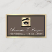 Professionele make-up artiest wimper gouden koffie visitekaartje (Voorkant)