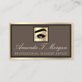 Professionele make-up artiest wimper gouden koffie visitekaartje