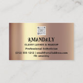 Professionele Make-up Artiest Wimper QR CODE LOGO Visitekaartje (Achterkant)
