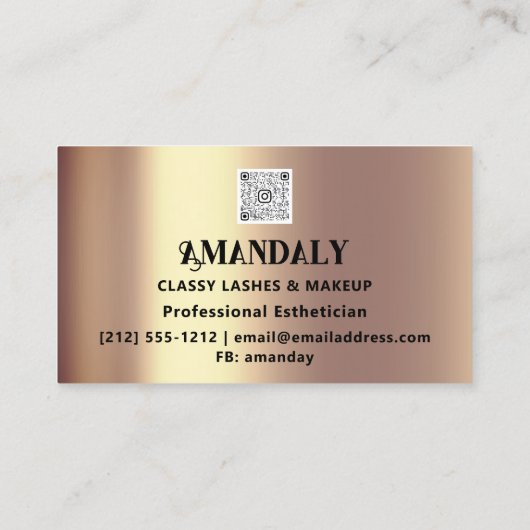 Professionele Make-up Artiest Wimper QR CODE LOGO Visitekaartje (Achterkant)
