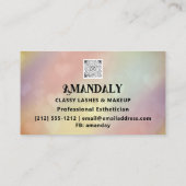 Professionele make-up artiest wimper QR LOGO Gold Visitekaartje (Achterkant)