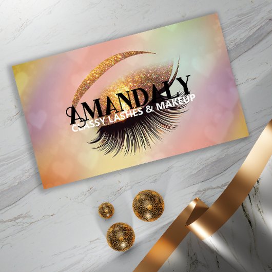 Professionele make-up artiest wimper QR LOGO Gold Visitekaartje