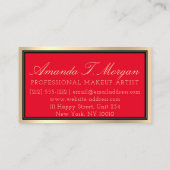 Professionele make-up artiest wimpers goud rood visitekaartje (Achterkant)