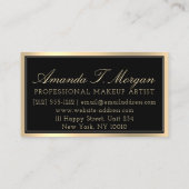 Professionele make-up artiest wimpers goud zwart visitekaartje (Achterkant)