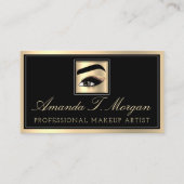 Professionele make-up artiest wimpers goud zwart visitekaartje (Voorkant)