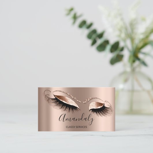 Professionele make-up artiest wimpers gouden Roos Visitekaartje (Staand voorkant)