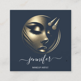 Professionele make-up artiest wimpers Logo QR blau Vierkante Visitekaartje