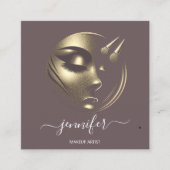 Professionele make-up artiest wimpers Logo QR blus Vierkante Visitekaartje (Voorkant)