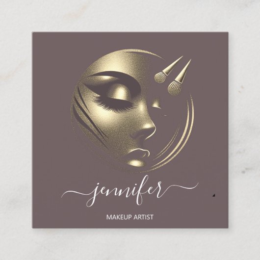 Professionele make-up artiest wimpers Logo QR blus Vierkante Visitekaartje (Voorkant)