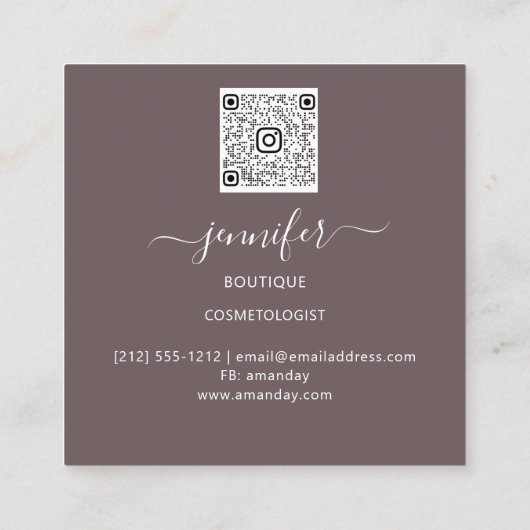 Professionele make-up artiest wimpers Logo QR blus Vierkante Visitekaartje (Achterkant)