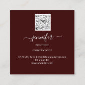Professionele make-up artiest wimpers Logo QR-code Vierkante Visitekaartje (Achterkant)