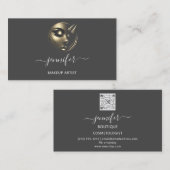 Professionele make-up artiest wimpers Logo QR code Visitekaartje (Voorkant / Achterkant)
