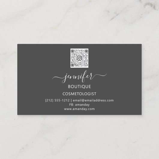 Professionele make-up artiest wimpers Logo QR code Visitekaartje (Achterkant)