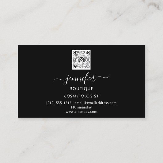 Professionele make-up artiest wimpers Logo QRCode  Visitekaartje (Achterkant)