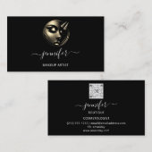 Professionele make-up artiest wimpers Logo QRCodeB Visitekaartje (Voorkant / Achterkant)
