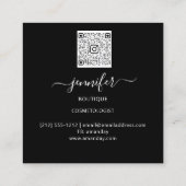 Professionele make-up artiest wimpers LogoQRBlackW Vierkante Visitekaartje (Achterkant)