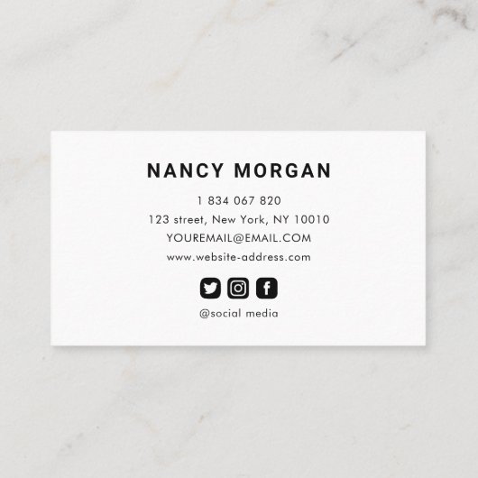 Professionele Make-up Artist Fotocollage Visitekaartje (Achterkant)