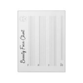 professionele make-up gezichtsgrafiek notitieblok (Linkerzijde)