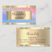 Professionele make-up holografie gouden glitter ee visitekaartje (Voorkant / Achterkant)