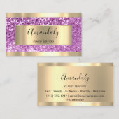 Professionele make-up holografie gouden glitter vi visitekaartje (Voorkant / Achterkant)
