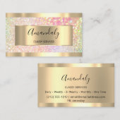 Professionele make-up holografische gouden glitter visitekaartje (Voorkant / Achterkant)