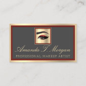Professionele Make-up Lash Extension Brow Bourgond Visitekaartje (Voorkant)