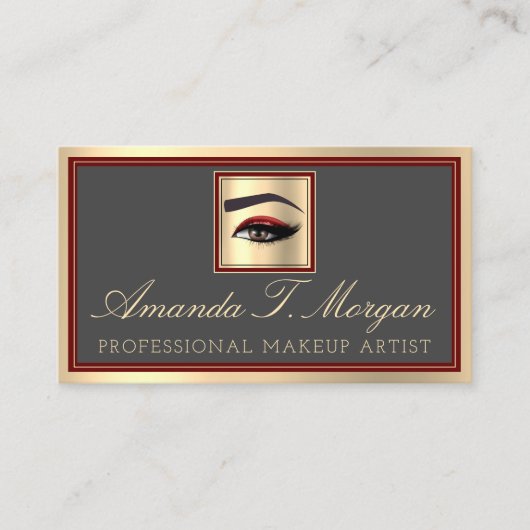 Professionele Make-up Lash Extension Brow Bourgond Visitekaartje (Voorkant)