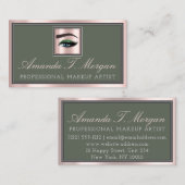 Professionele Make-up Lash Extension BrowPink Gree Visitekaartje (Voorkant / Achterkant)