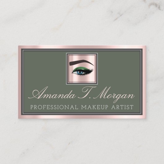 Professionele Make-up Lash Extension BrowPink Gree Visitekaartje (Voorkant)