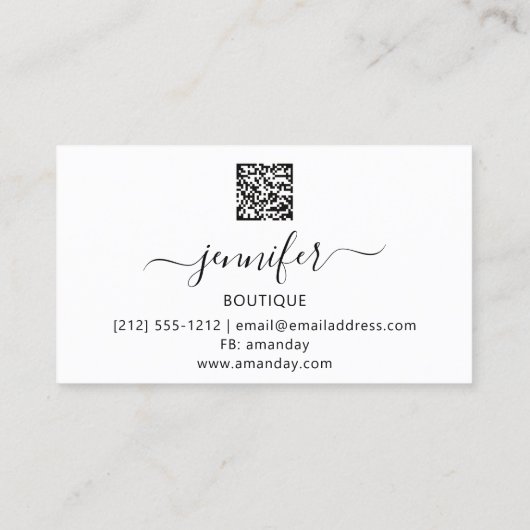 Professionele Make-up Lash QR Code Logo Roze Paars Visitekaartje (Achterkant)