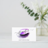 Professionele Make-up Lash QR Code Logo Roze Paars Visitekaartje (Staand voorkant)