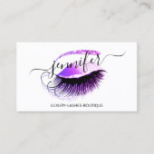 Professionele Make-up Lash QR Code Logo Roze Paars Visitekaartje (Voorkant)