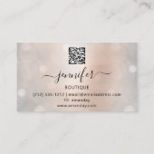 Professionele Make-up Lash QR Code Ogen Brows Zilv Visitekaartje (Achterkant)