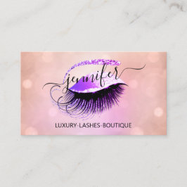 Professionele Make-up Lash QR Code Roze Logo Paars Visitekaartje