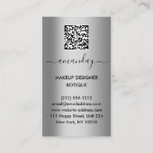 Professionele make-up Lipstick QR-code grijs Visitekaartje (Achterkant)
