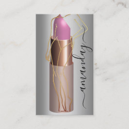 Professionele make-up Lipstick QR-code grijs Visitekaartje