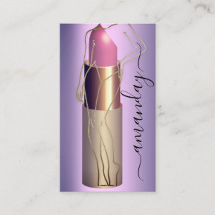 Professionele make-up Lipstick QR-code Paars Visitekaartje