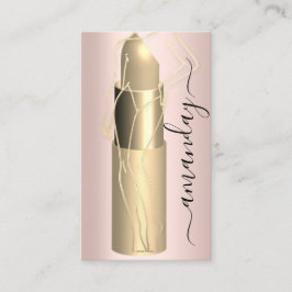 Professionele make-up Lipstick QR Code Roos Visitekaartje