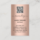 Professionele make-up Lipstick QR Code RoseGold Visitekaartje (Achterkant)